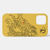 Chic Gold Dragon Monogram Hoesje-Gemate iPhone Cas Case-Mate iPhone Case (Achterkant (horizontaal))