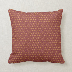 Chic Gold-effect Horse Pattern op Deep Red Kussen