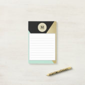 Chic Gold Effect Monogram Post It Notes (Op bureau)