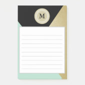 Chic Gold Effect Monogram Post It Notes (Voorkant)