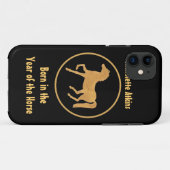 Chic Gold-effect-paard op zwarte achtergrond Case-Mate iPhone Case (Achterkant (horizontaal))