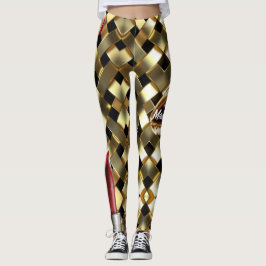 Chic Gold Elegant Lips Girly 2022 bday - aangepast Leggings