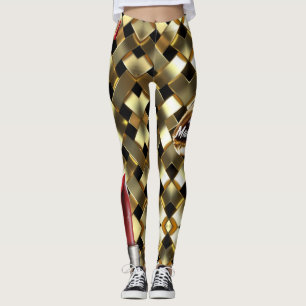 Chic Gold Elegant Lips Girly 2022 bday - aangepast Leggings