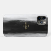 Chic Gold en Abstracte zwarte inktpenseelstreek Case-Mate iPhone Case (Achterkant (horizontaal))