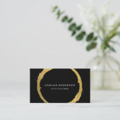 Chic Gold en Black Circle Visitekaartje (Staand voorkant)