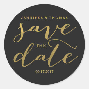 Chic Gold en Black Save the Date Stickers