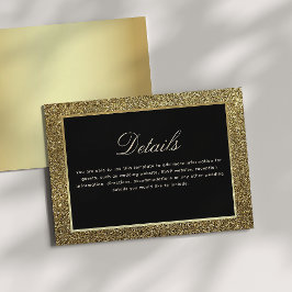 Chic Gold en Black Wedding Details Enclosure Kaart