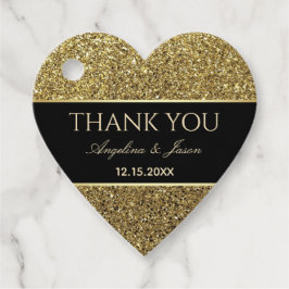 Chic Gold en Black Wedding Favoriet Bedankjes Labels