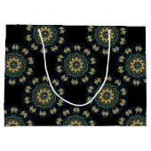 Chic Gold en Green Asian Style Patroon Groot Cadeauzakje (Achterkant)