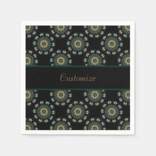 Chic Gold en Green Asian Style Patroon Servet