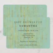 Chic Gold en Mint Stripes baby shower Kaart (Voorkant / Achterkant)