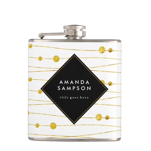 Chic  Gold en zwarte Bridesmaid Flask Heupfles (Voorkant)