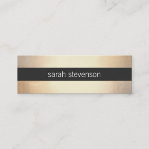 Chic Gold FAUX-Folie zwart, gestreept, modern Mini Visitekaartje