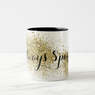 Chic Gold Faux Glitter Sparkle Tweekleurige Koffiemok