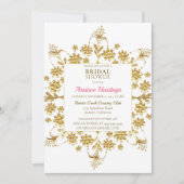 Chic Gold Floral Bridal Shower Kaart (Voorkant)