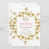 Chic Gold Floral Bridal Shower Kaart (Voorkant / Achterkant)