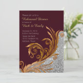 Chic Gold Flourish bruiloft repetitie diner Kaart (Staand voorkant)