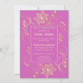 Chic Gold Flowers Bridal Shower Uitnodiging (Voorkant)