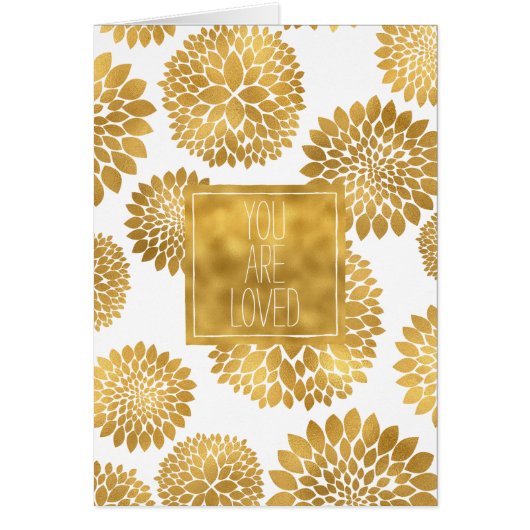 Chic Gold Flowers vous êtes aimé (Devant)