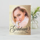 Chic Gold Foil Black Script-fotograafpartij Kaart (Staand voorkant)