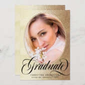 Chic Gold Foil Black Script-fotograafpartij Kaart (Voorkant / Achterkant)