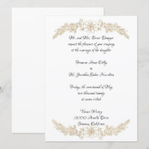 Chic Gold Foil Bloemen Huwelijksuitnodiging