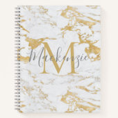 Chic Gold Foil Classic marmer Monogram Notitieboek (Voorkant)