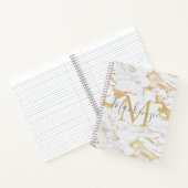 Chic Gold Foil Classic marmer Monogram Notitieboek (Binnen)