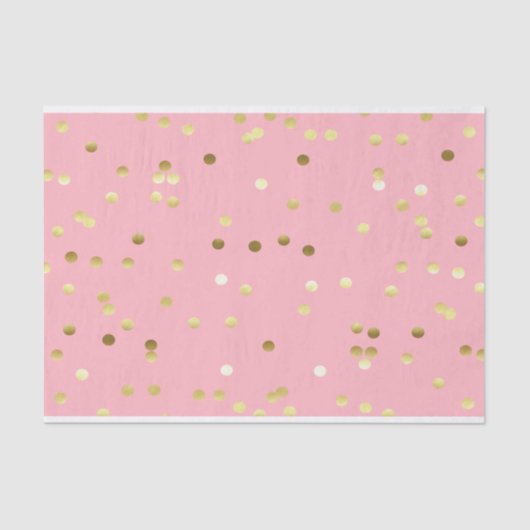 Chic Gold Foil Confetti Licht Roze Tissuepapier (Voorkant)