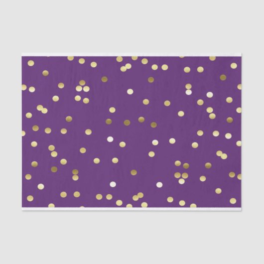 Chic Gold Foil Confetti Paars Tissuepapier (Voorkant)
