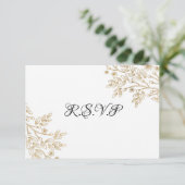 Chic Gold Foil Floral RSVP-kaart Kaart (Staand voorkant)