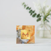 Chic Gold Foil Grey and Amber Custom DIY Square B Vierkante Visitekaartje (Staand voorkant)