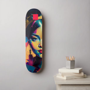 Chic Gold Foil kleurige impasto olie schilderende  Skateboard