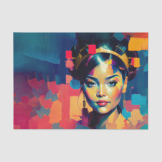 Chic Gold Foil kleurrijke vrouwen Impasto Oil Pain Tissuepapier