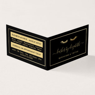 Chic Gold Foil Lashes Beauty Makeup Artist Loyalty Visitekaartjes