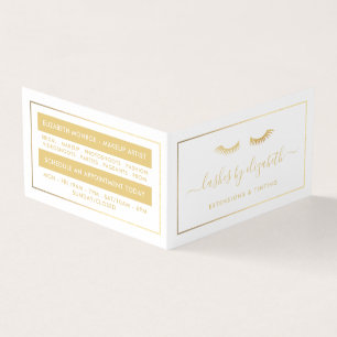 Chic Gold Foil Lashes Beauty Makeup Artist Loyalty Visitekaartjes