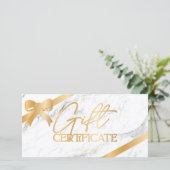 Chic Gold foil ribbon marmer logo gift certificaat (Staand voorkant)