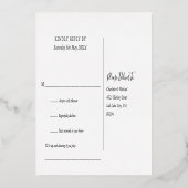 Chic Gold Foil Script Chanson Demande RSVP Carte P (Verso)