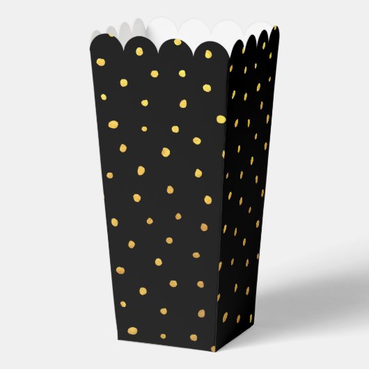 Chic Gold Foil Stippen Elegant Black Bedankdoosjes (Voorkant)