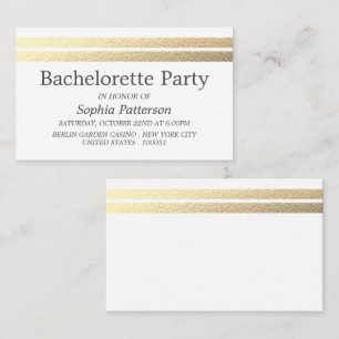 Chic Gold Foil Stripes Bachelorette Party Ticket