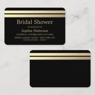 Chic Gold Foil Stripes Vrijgezellenfeest Ticket In