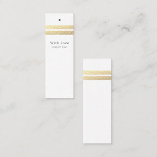 Chic Gold Foil Stripes Witte Labels
