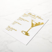 Chic Gold-Foiled Drinken Party Bar Menu (Gedraaid)