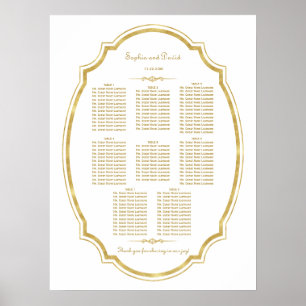 Chic  Gold Folie Lijst Trouwstoel Grafiek Poster