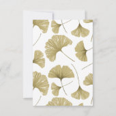 Chic Gold Ginkgo Leaf Wedding RSVP Kaart (Achterkant)