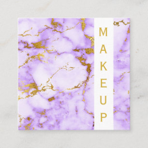 *~* Chic Gold Girly Paarse Marble Makeup Popular Vierkante Visitekaartje