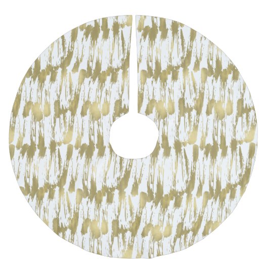 Chic Gold Glam Abstract Kerstboom Rok (Voorkant)