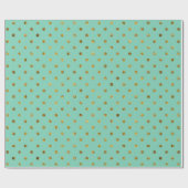 Chic Gold Glam en Mint Polka Dots Cadeaupapier (Vlak)
