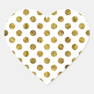 Chic Gold Glam en witte Stippen Hart Sticker