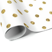 Chic Gold Glam Polka Dots Cadeaupapier (Rol Hoek)